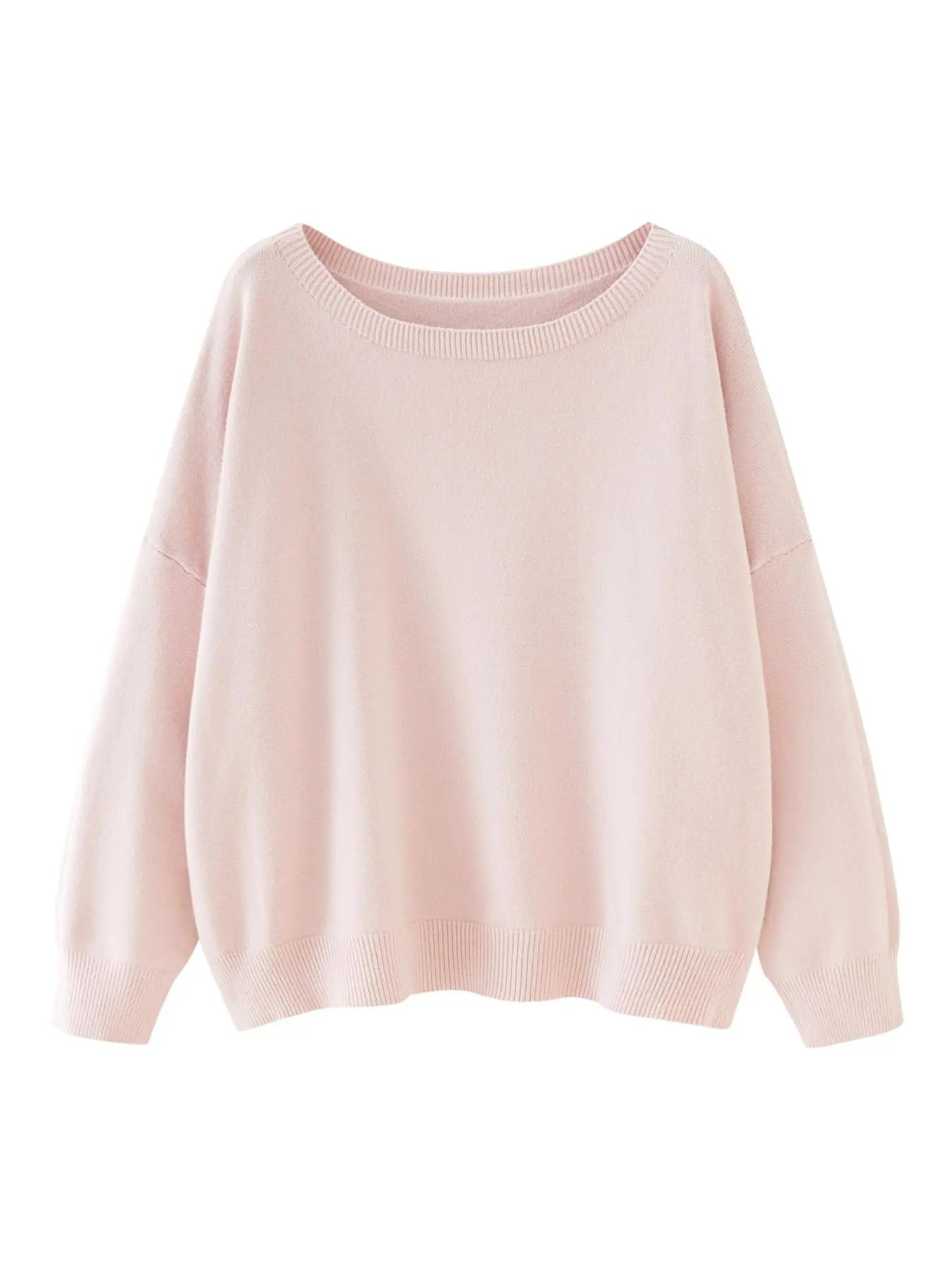 Scoop Neck Knitted Sweater